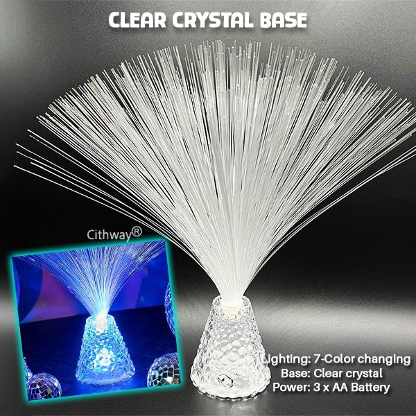Fiber Optics Color-Changing Fountain Night Lamp