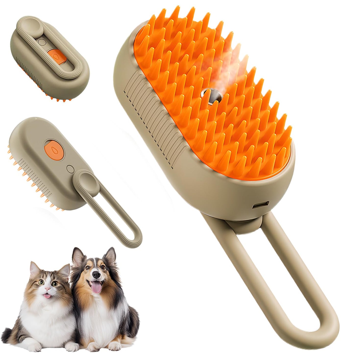 GentleMist™ Pet Grooming Brush | Spray Massage & Fur Remover
