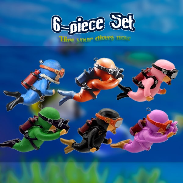 Aquarium Tank Floating Decor Little Diver