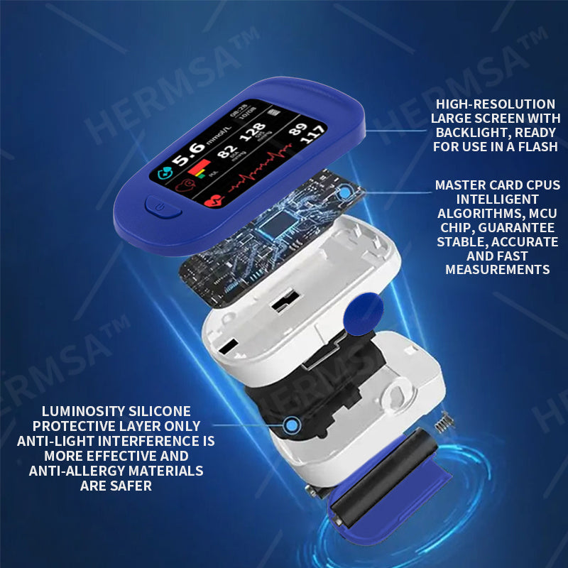 HERMSA™ High-Precision Multi-Purpose Non-Invasive Medical Device(For Blood Glucose, Blood Oxygen, and Blood Pressure Monitoring)[99.9% Accuracy]