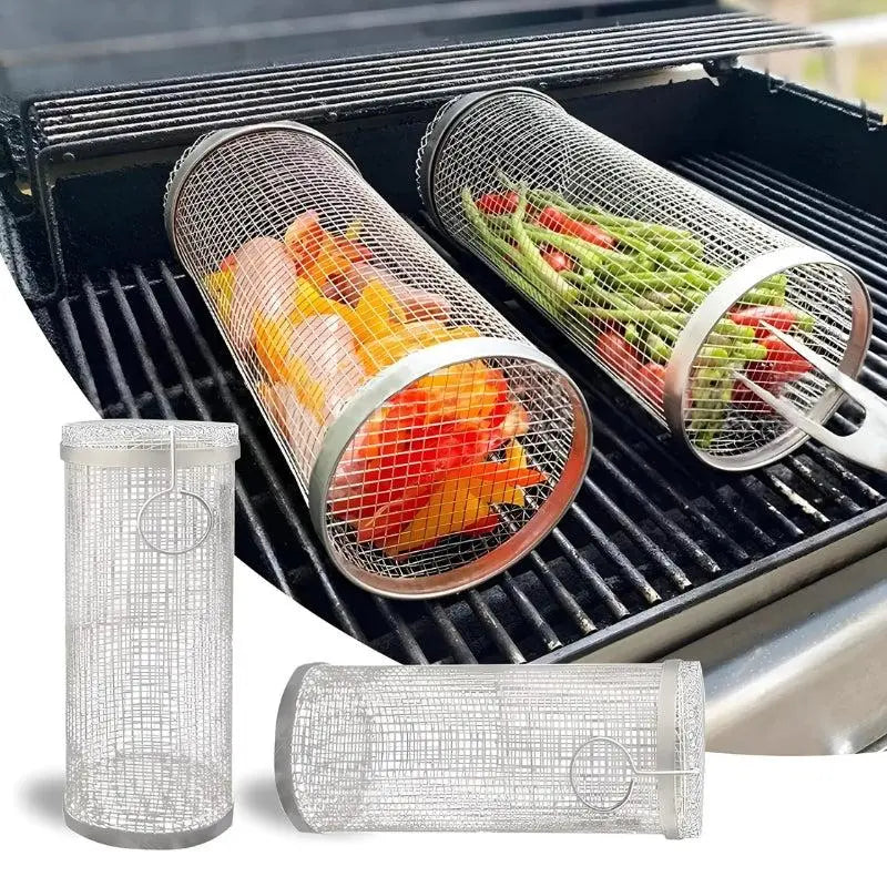 GrillRoller™ – Portable Stainless Steel BBQ Basket