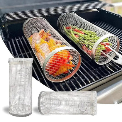 GrillRoller™ – Portable Stainless Steel BBQ Basket