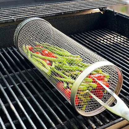 GrillRoller™ – Portable Stainless Steel BBQ Basket