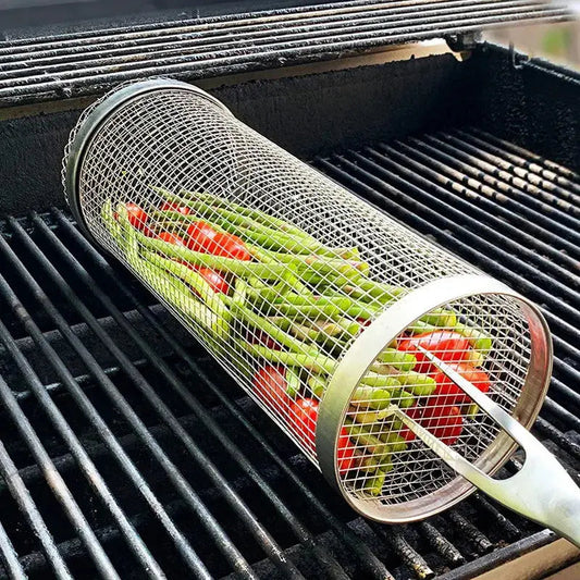 GrillRoller™ – Portable Stainless Steel BBQ Basket