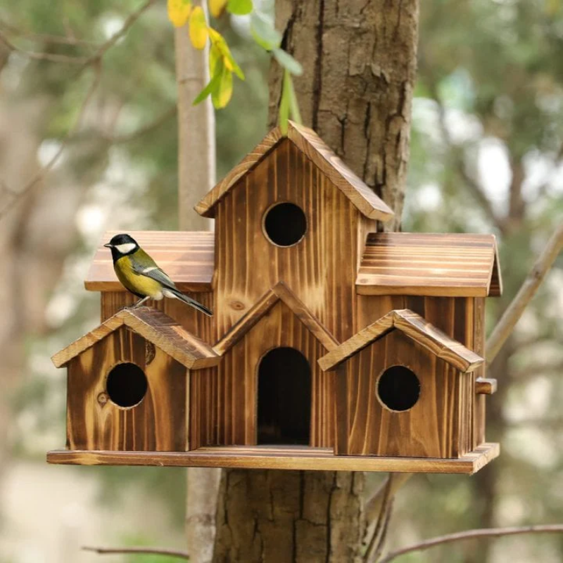 NatureNest™ 6 Hole Handmade Bird House: Perfect Gift for Nature Lovers