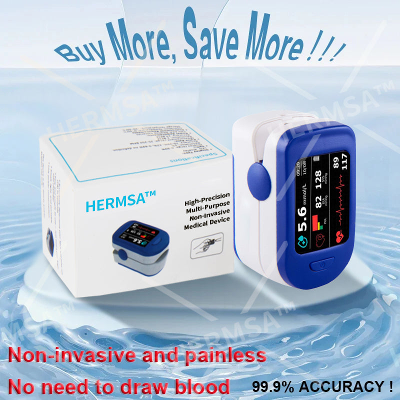 HERMSA™ High-Precision Multi-Purpose Non-Invasive Medical Device(For Blood Glucose, Blood Oxygen, and Blood Pressure Monitoring)[99.9% Accuracy]