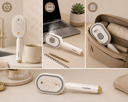 2-in-1 Hair Straightening Brush – Straighten, Detangle & Shine