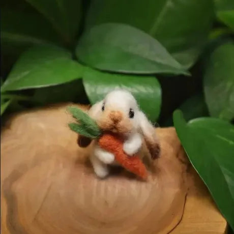 🐰🥕Felted Lop Eared Bunny With Carrot