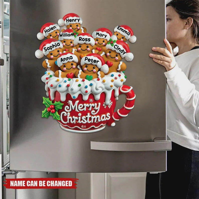 Merry Christmas - Personalized Gingerbread Family Decal