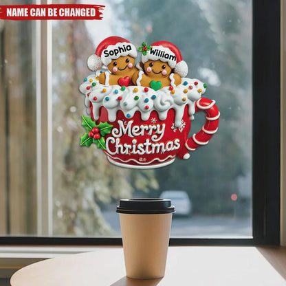 Merry Christmas - Personalized Gingerbread Family Decal