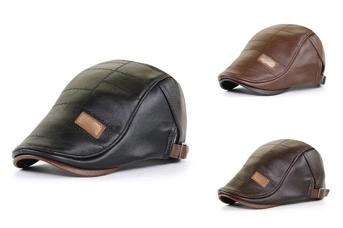 High Quality Trendy Leather Beret