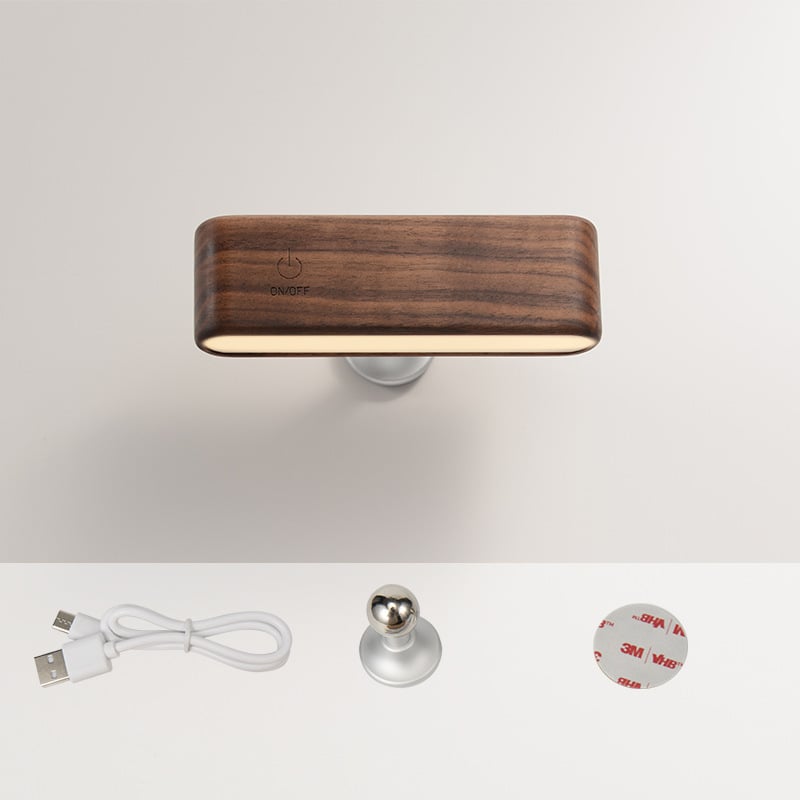 360° Rotating Magnetic Charging Desk Lamp — Solid Wood
