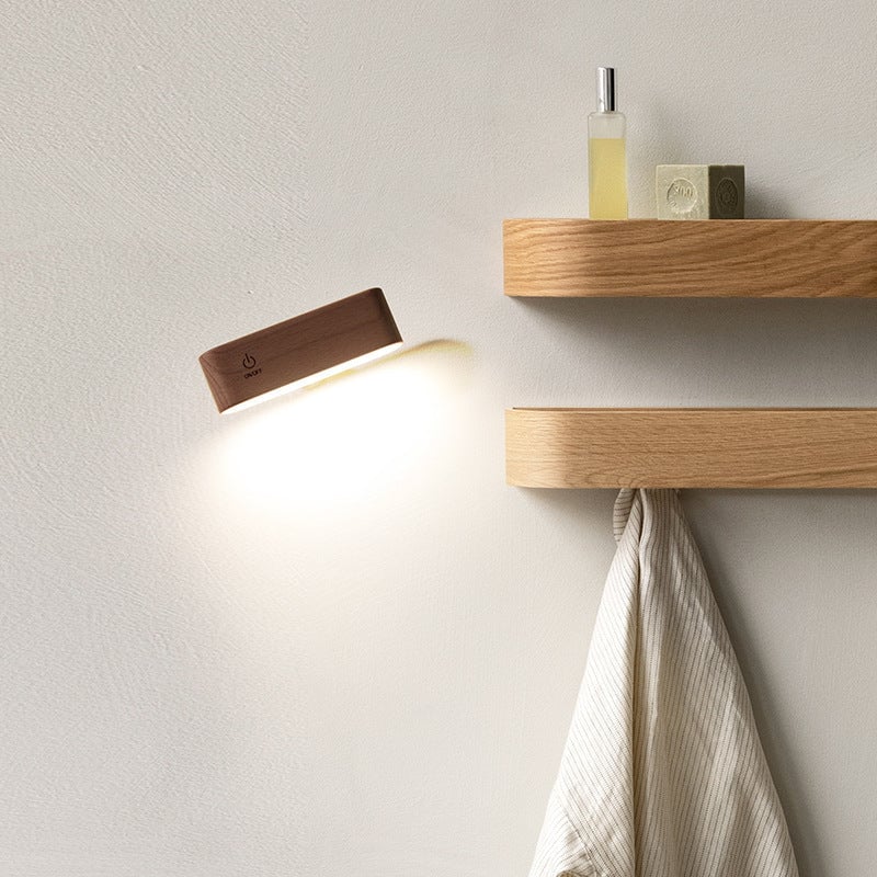 360° Rotating Magnetic Charging Desk Lamp — Solid Wood