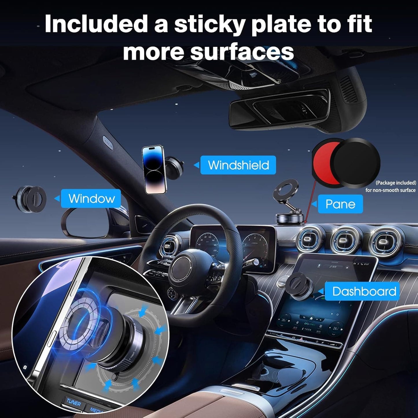 Vacuum Magnetic Phone Holders for Car