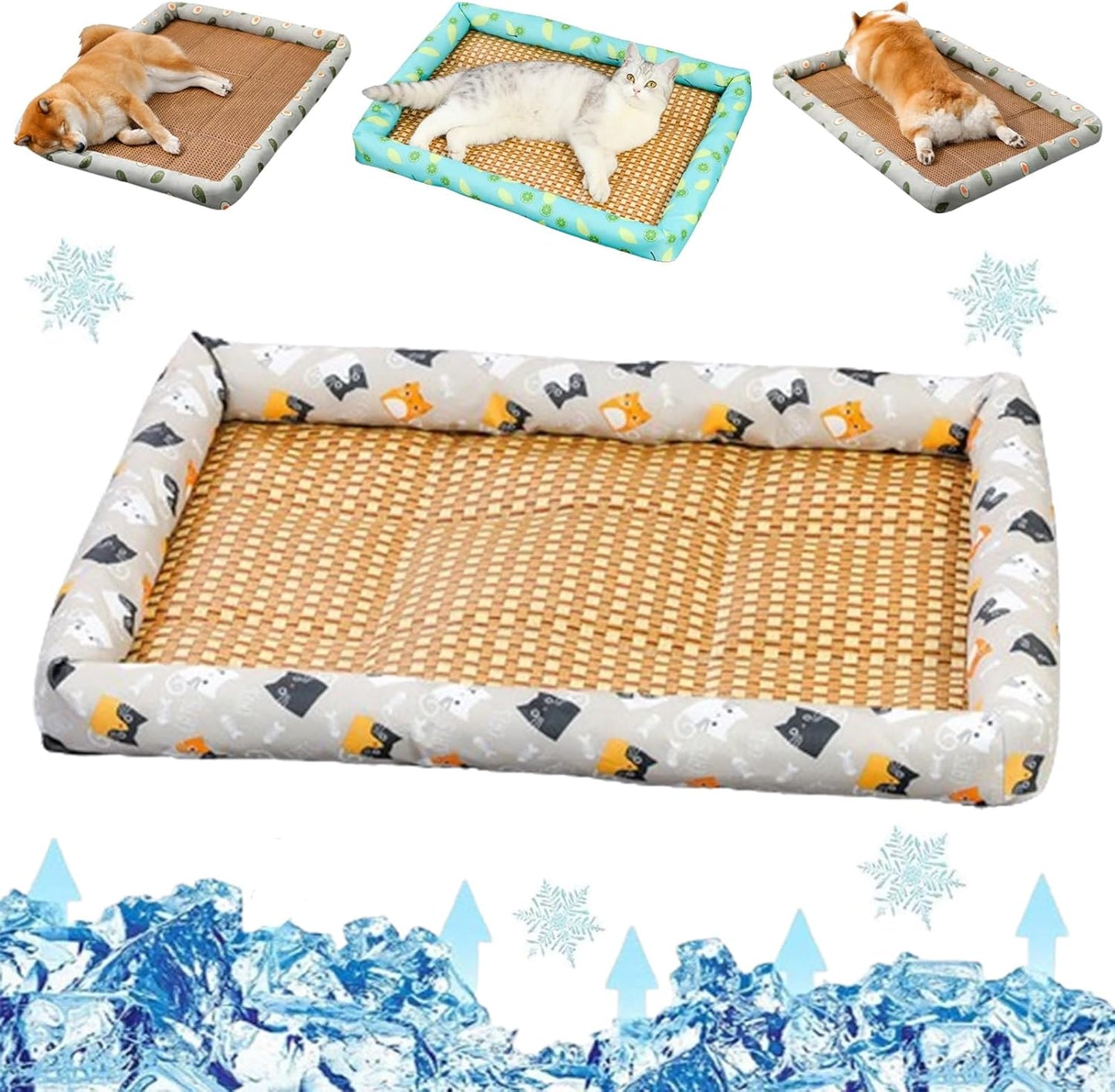Breathable Rattan Cooling Pet Bed