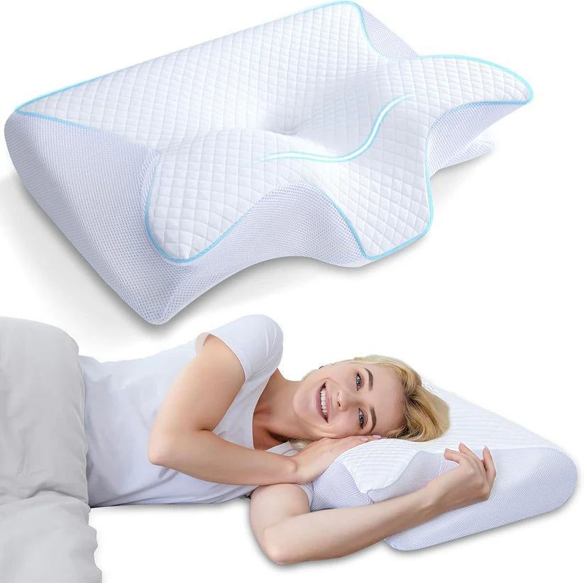 Orthopedic Butterfly Memory Foam Neck Pillow - Comfort & Massage Technology