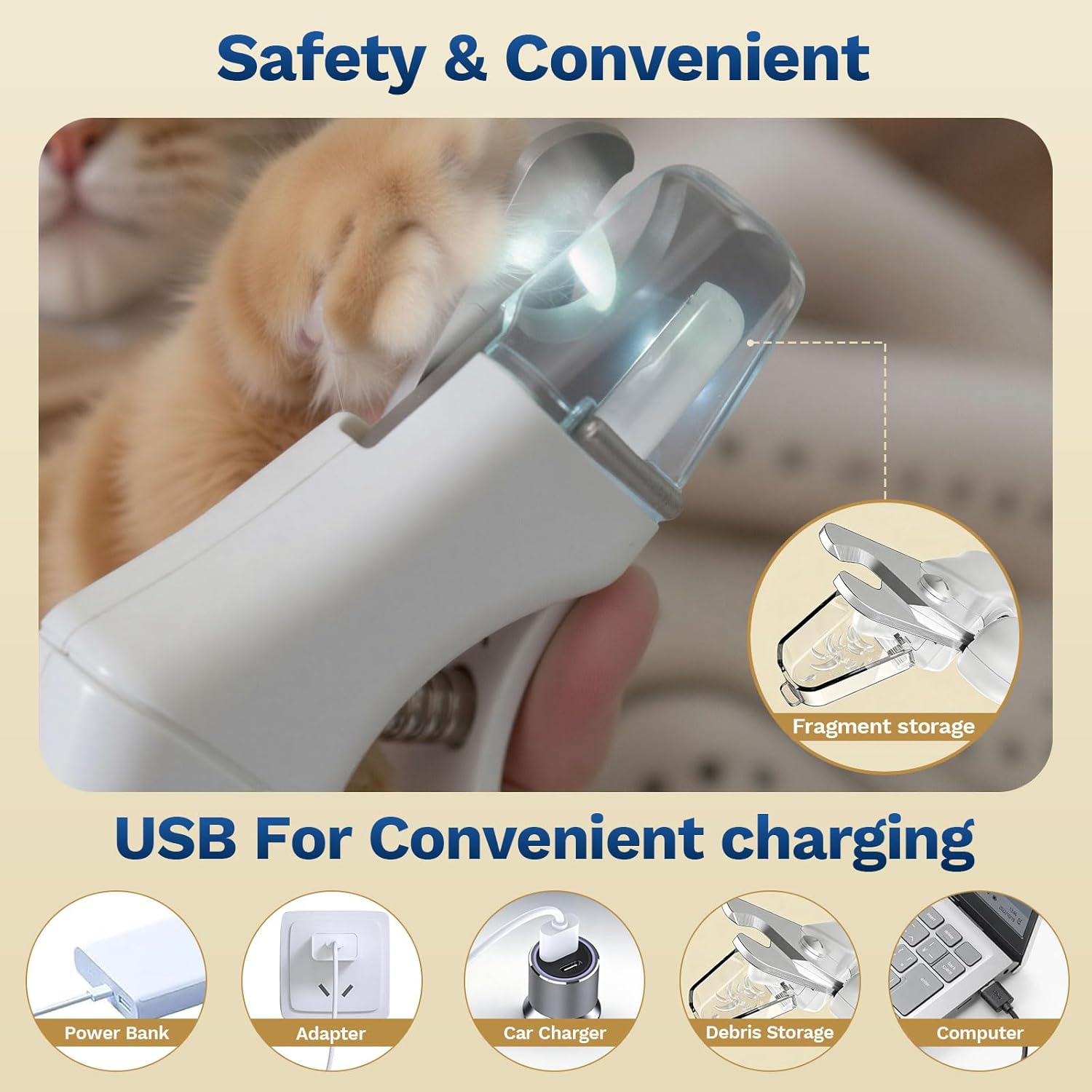 2-in-1 Pets nail grinder and clipper
