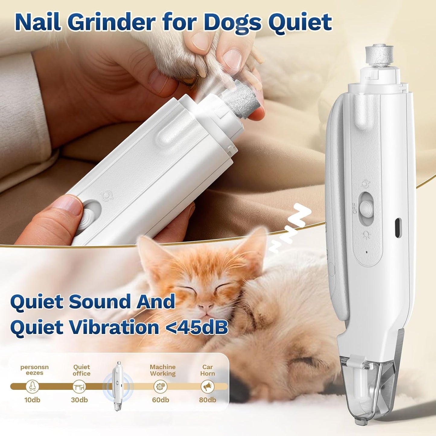 2-in-1 Rechargable Pet Nail Clipper & Grinder