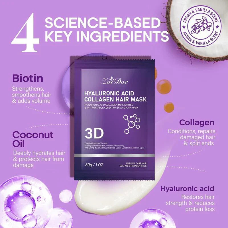 3D Hyaluronic Acid & Collagen Hair Mask 30g