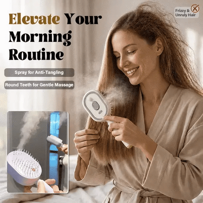 2-in-1 Hair Straightening Brush – Straighten, Detangle & Shine