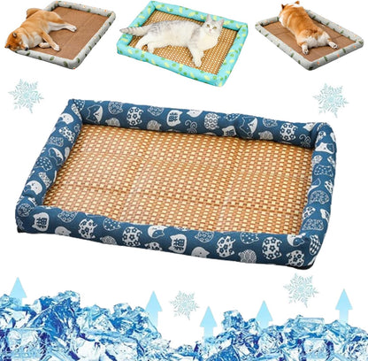 Breathable Rattan Cooling Pet Bed