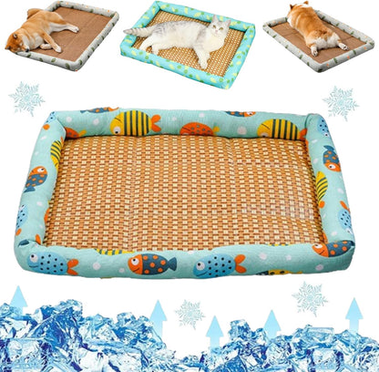 Breathable Rattan Cooling Pet Bed