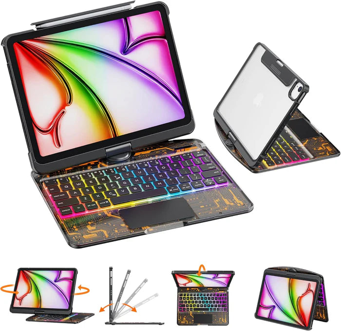 Transparent 360° iPad Keyboard Case