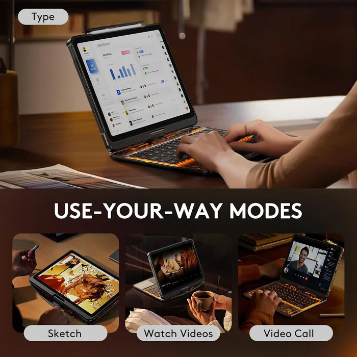 Transparent 360° iPad Keyboard Case