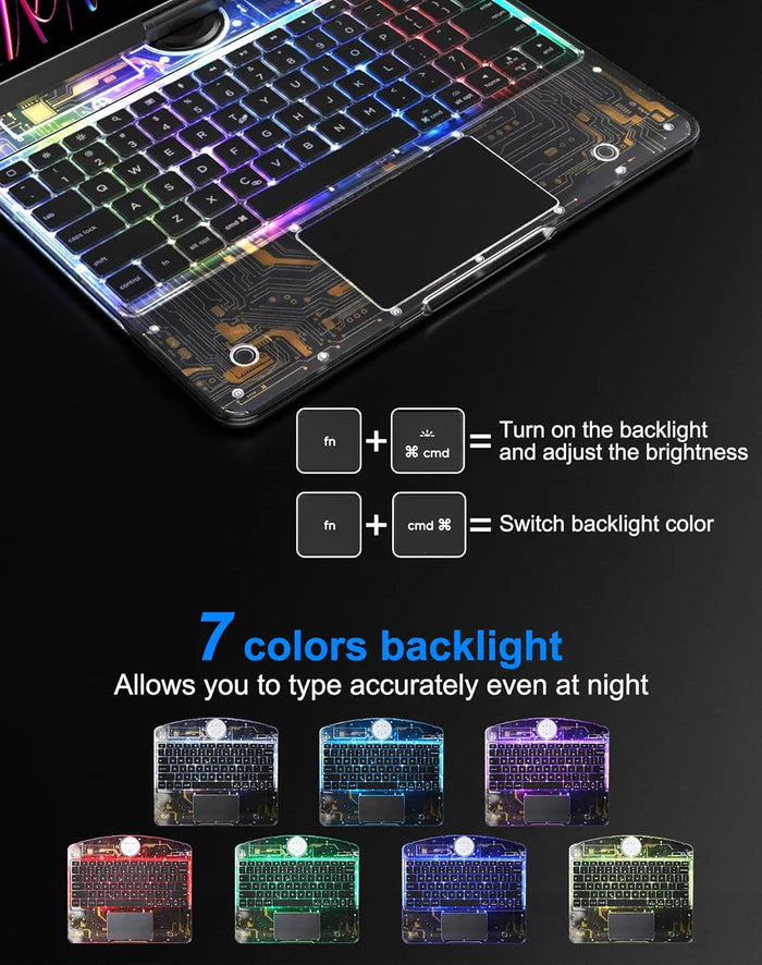 Transparent 360° iPad Keyboard Case