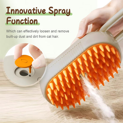 GentleMist™ Pet Grooming Brush | Spray Massage & Fur Remover