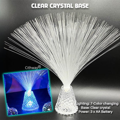 Fiber Optics Color-Changing Fountain Night Lamp