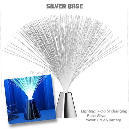 Fiber Optics Color-Changing Fountain Night Lamp