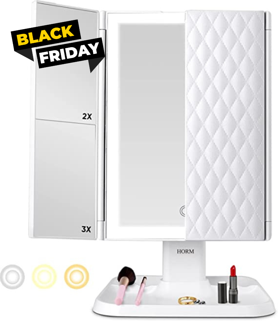 Trifold LED Makeup Mirror