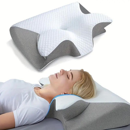 Orthopedic Butterfly Memory Foam Neck Pillow - Comfort & Massage Technology