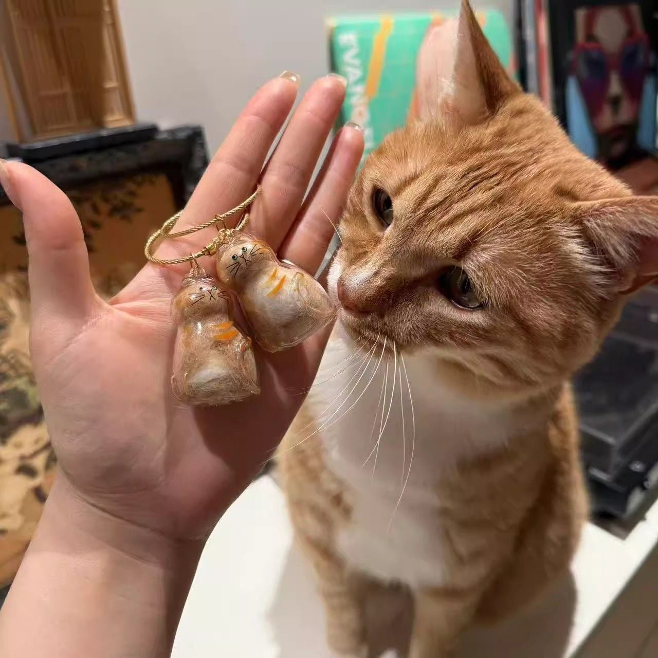 Cat and Dog Hair Keepsake Capsule Pendant Keychain