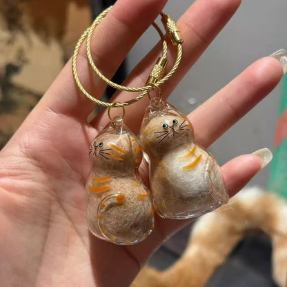 Cat and Dog Hair Keepsake Capsule Pendant Keychain