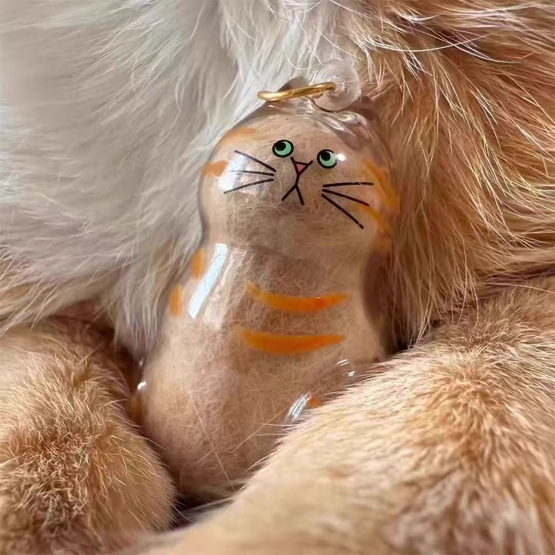 Cat and Dog Hair Keepsake Capsule Pendant Keychain