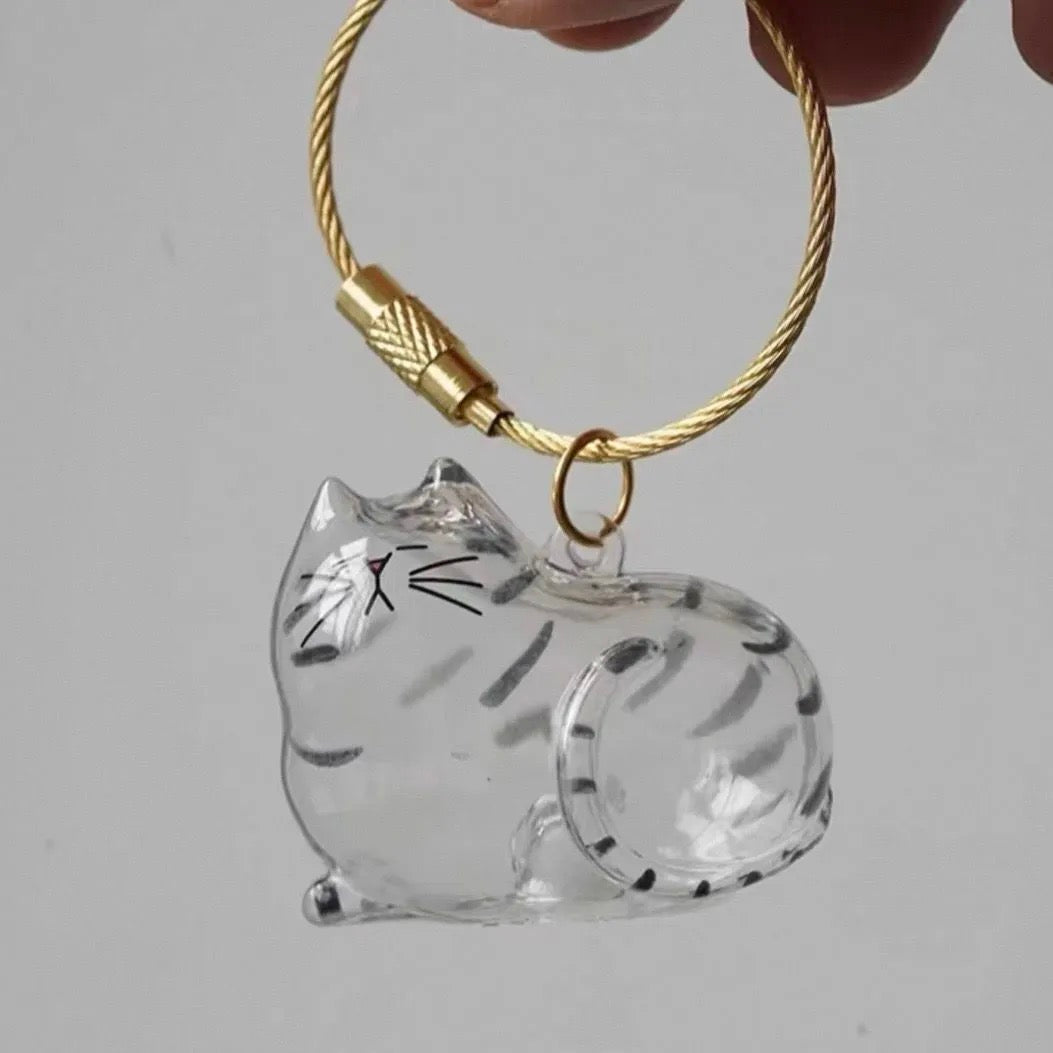 Cat and Dog Hair Keepsake Capsule Pendant Keychain