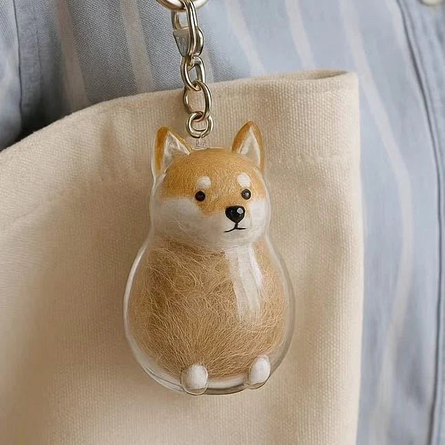 Cat and Dog Hair Keepsake Capsule Pendant Keychain