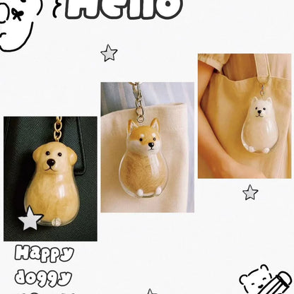 Cat and Dog Hair Keepsake Capsule Pendant Keychain