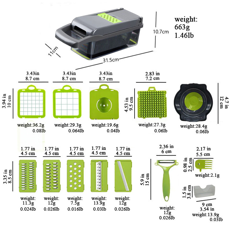 Multifunction Vegetable Chopper — 16 Tools in 1