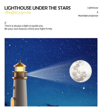 Lighthouse Moon Projection Night Light