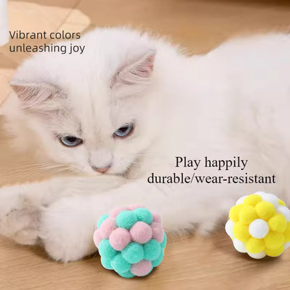 Pom Pom Cat Ball Toys With Bell 7 Count