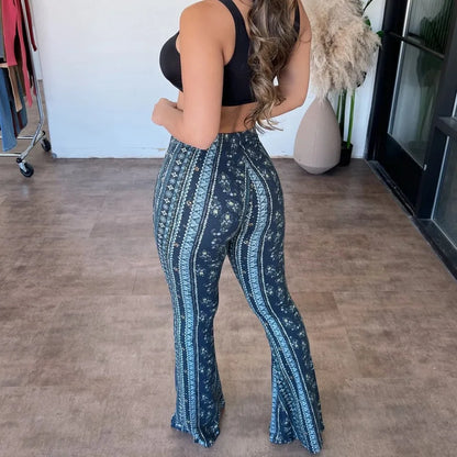 💗High elastic tight flared sexy casual pants for women