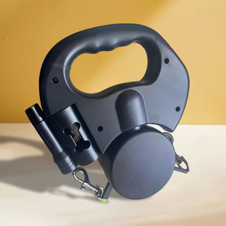 Dual Dog Leash with Tangle-Free Swivel & LED Light