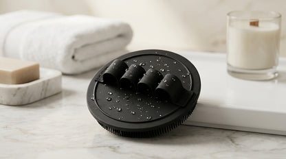 🧽 4-Pack Soft Rubber Shower Scrubber – Gentle Exfoliating Body Cleaner