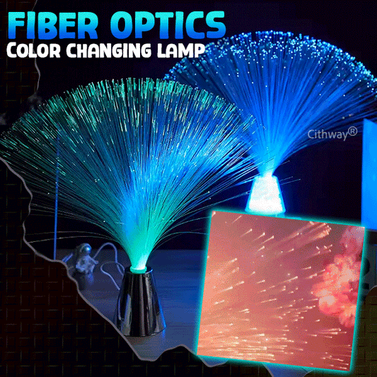 Fiber Optics Color-Changing Fountain Night Lamp