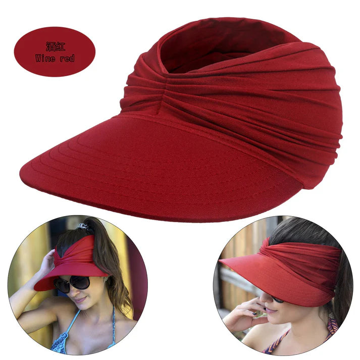 Summer Sun Visor Ponytail Hat