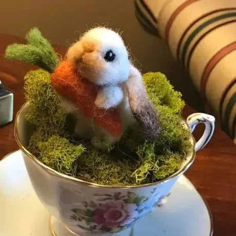 🐰🥕Felted Lop Eared Bunny With Carrot