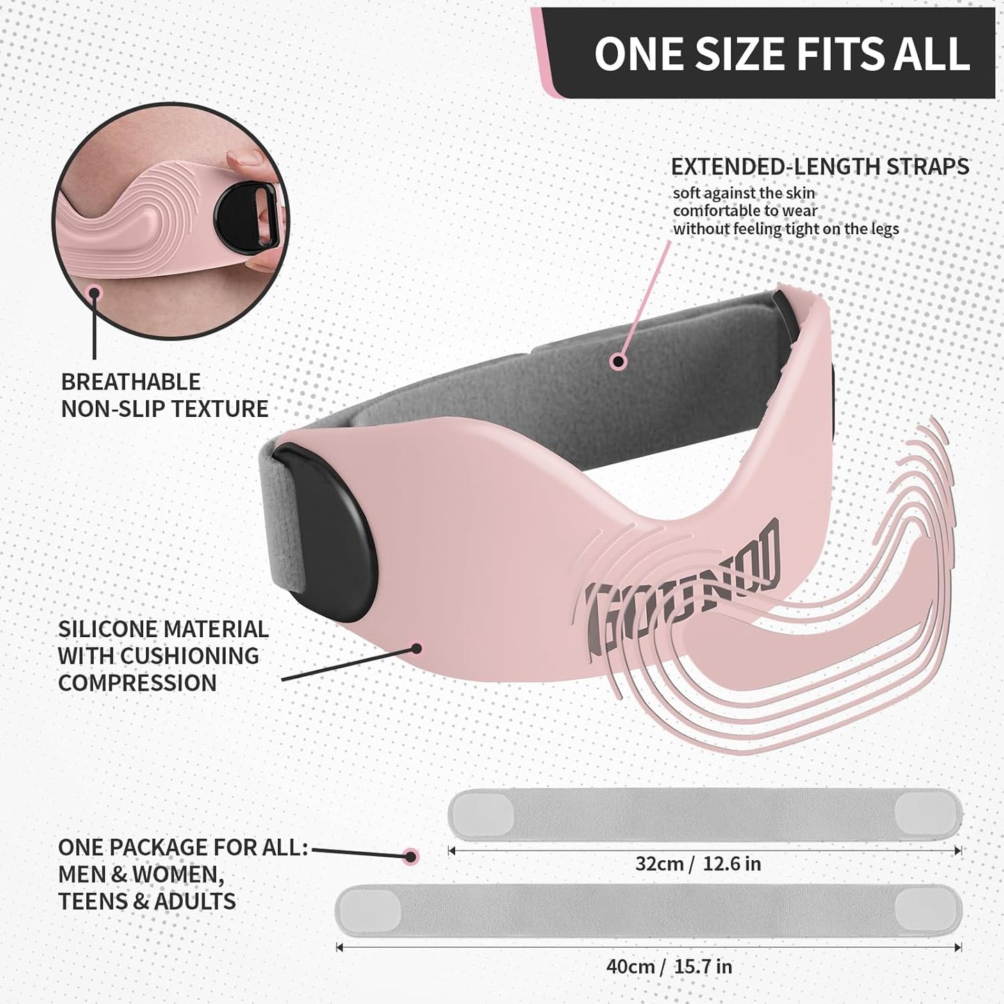 Patellar Support Strap For Knee Pain and Tendonitis (2 Straps Included)